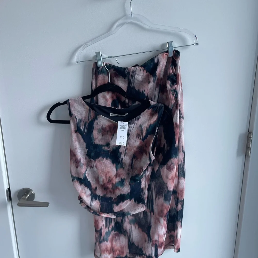 Abercrombie Mesh Floral Matching Skirt and Top Set